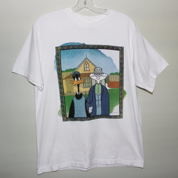 mint vintage 1991 Looney Tunes American Gothic parody Grant Wood ACME t-shirt - Picture 1 of 6